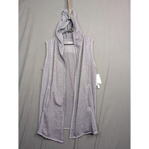 Silverwear Women's Sleeveless Gray Cardigan Hoodie Open Front Size Small
